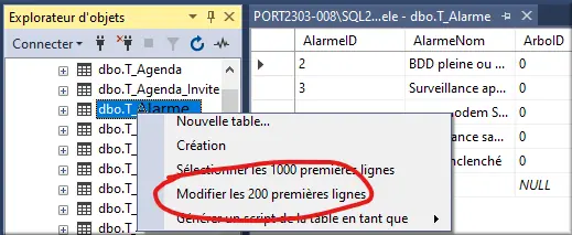 Modifier les 200 premières lignes